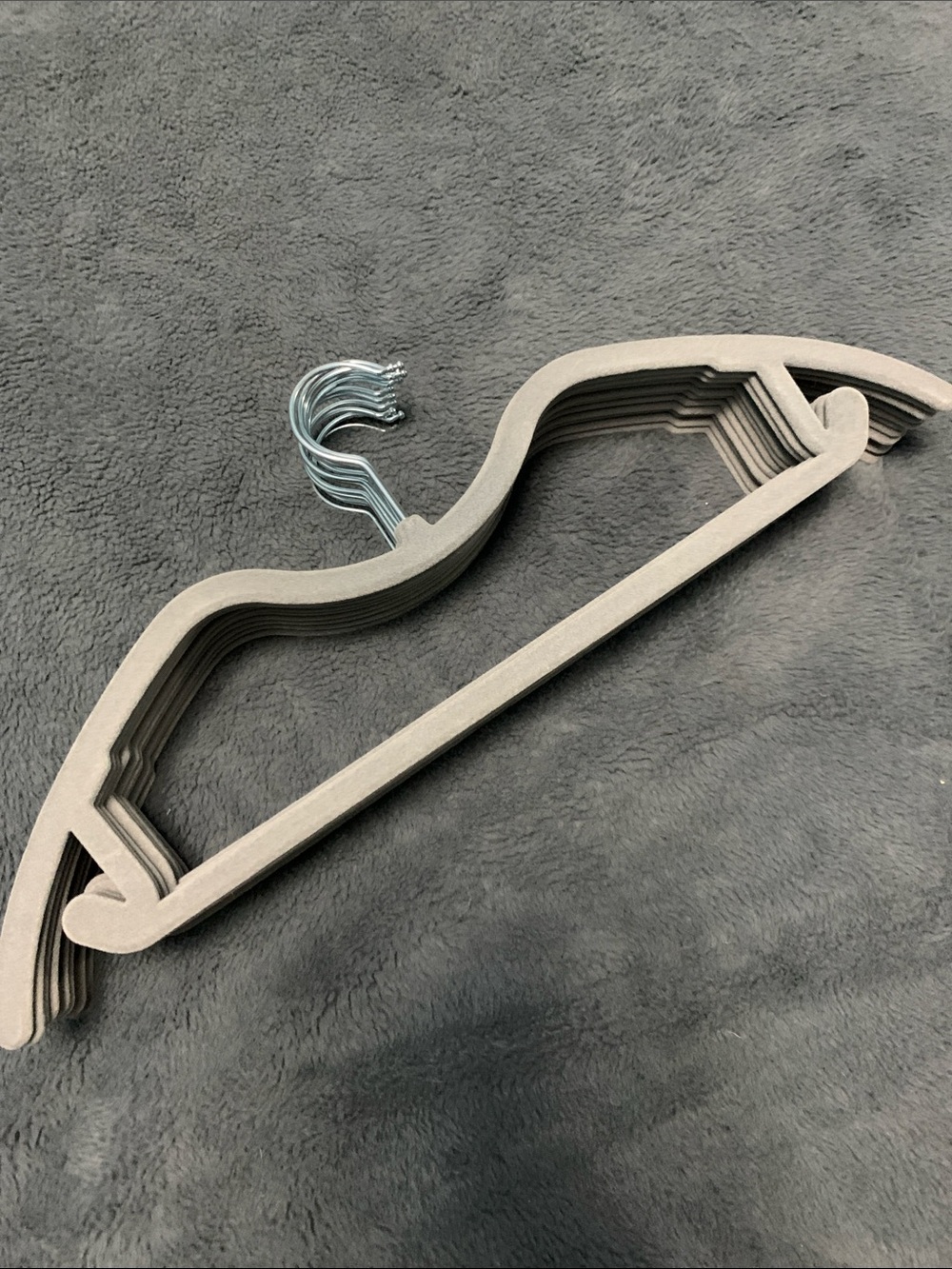 Gray Velvet Non-Slip Suit Hangers - 12 Pack